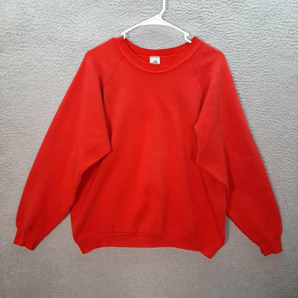 Vintage Fruit Of The Loom Sweatshirt Adult Extra Large Red Crewneck Grunge 90s